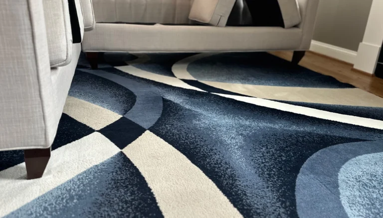 Spotless and fresh carpet after a professional cleaning, highlighting the pristine condition of the carpet without any visible equipment or distractions, emphasizing cleanliness and comfort